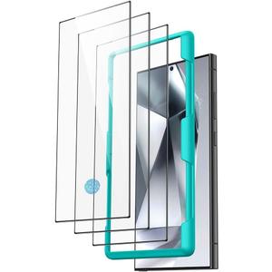 ESR 3 Pack for Samsung Galaxy S24 Ultra Screen Protector, HD Tempered Glass with Easy Installation Frame for Samsung Galaxy S24 Ultra, Military-Grade Protection, Ultra Tough, Scratch Resistant