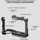 Camera Cage for Sony FX30/FX3, NATO Rail, ARRI 3/8" Positioning Holes, 1/4" Threads, Compatible with XLR Handle and DJI RS2/RS3