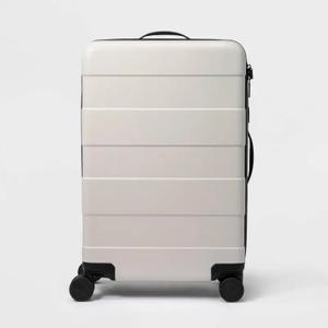 Sweetcrispy Carry on Luggage, Hard Shell ABS, Double Spinner Wheels Lightweight Suitcase TSA Lock, Cream White, 20 Inch