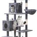 YARUOMY Cat Tree 71.6 inches Cat Tower for Indoor Cats, Multi-Level Cat Condo Furniture with Scratching Posts, Plush Perches, Activity Center with Cozy Basket & Hammock for Large Cats,Light Gray