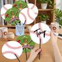 5 x 36 Pcs Baseball Party Decoration, 7 Inch Baseball Hand Fan Party Favor Birthday Centerpiece DIY Signed Hand Fan Sport Table Topper for Sport Ball Gift Support Match Athletes Parade Float