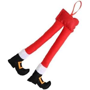 Opuweiy Car Christmas Elf Decoration, Hanging Santa Legs, Christmas Car Accessories (Red)