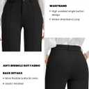 FUNYYZO Office Dress Pants for Women Stretch High Waisted Casual Business Long Trousers with Deep Pockets (Black, L)
