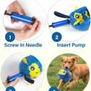 Race&Herd 6" Jolly Soccer Ball for Dogs - Tough Durable Dog Ball Toy with Straps, Pet Bouncy Herding Balls for Dogs, Floating Dog Balls with Tags for Water Fetch, BaaBaaBall (Blue)