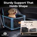 Dog Booster Car Seat for Small & Medium Dogs Up to 30lbs, Elevated Dog Car Seat Bed with Safety Belt, Detachable Washable Cover, Storage Pockets & Breathable Mesh Canopy