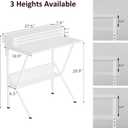 COTUBLR Small Desk, 27.5 Inch Small Computer Desk for Small Spaces, Computer Desk with Adjustable Monitor Stand, Compact Desk with Storage, Tiny Desk Study Desk for Bedroom Home Office, White