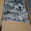 7.5 ft Prelit Premium Snow Flocked Hinged Artificial Christmas Tree with 450 Lights