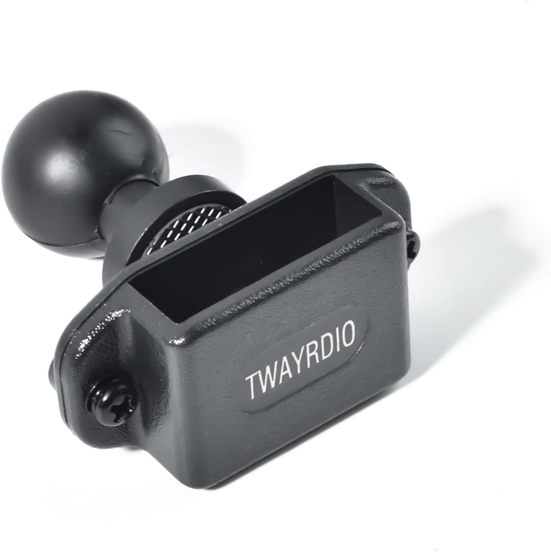 TWAYRDIO Handheld Radio Holder, Walkie-talkies Belt Clip Mount Hanger with 25mm/1" Ball Adapter Compatible with RAM Mounts B Size Double Socket Arm