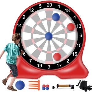 Outdoor Games, Inflatable Giant Kick Darts 6.5FT, Soccer Dartboard for Adults & Family, Backyard Yard Game, Carnival Lawn Games with Air Pump, 10+ Play Modes