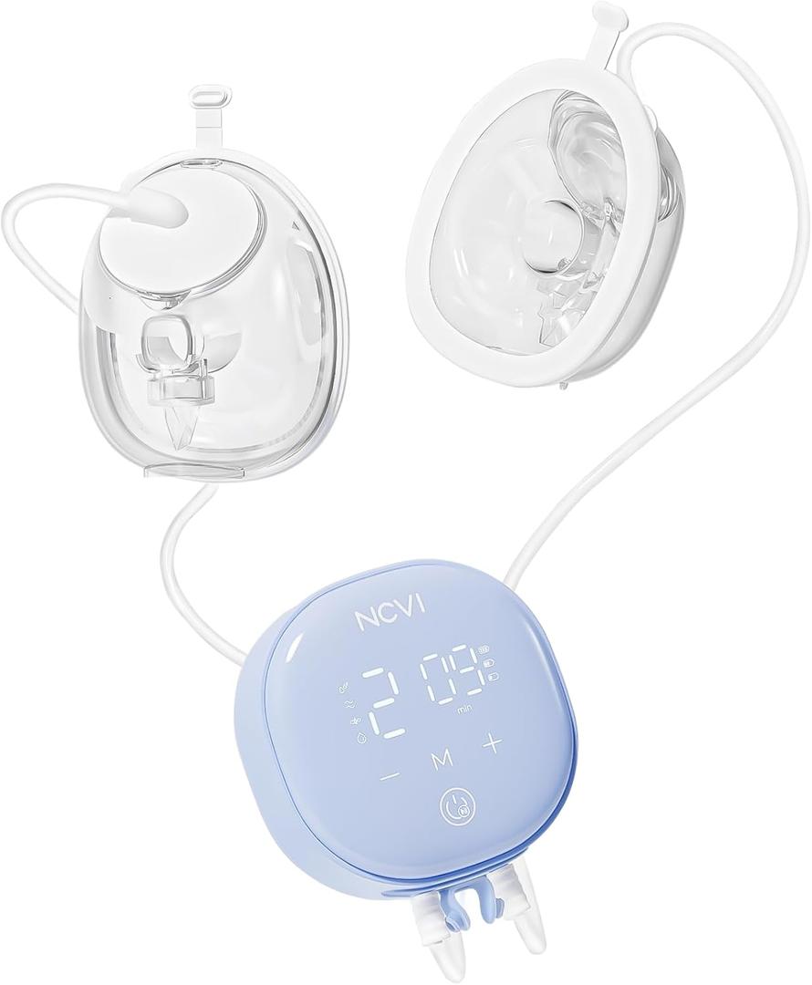 NCVI Electric Breast Pump Hands-Free, Wearable Breast Pump with 21/24mm Flange, Hospital-Grade Materal, BPA Free, Portable Breastfeeding Pump with 4 Modes 9 Levels for Home, Office and Nursing Room