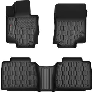 Floor Mats Compatible with 2020-2024 Mercedes Benz GLE (NOT for AMG), All Weather TPE Floor Liners, Custom Fit Car mats, 1st & 2nd Row, Black