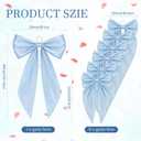 Crowye Giant Satin Bow Set for Wall Decor 40 x 24 Inch Baby Blue Bow with 6 Pcs 23 x 12 Inch Oversized Large Blue Coquette Bows for Baby Shower Wedding Bridal Shower Coquette Party Backdrop Decor