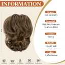 Claw Clip Short Ponytail Messy Bun Hair Piece Bendable Hair Branch Extensions Fluffy Wavy Curly Synthetic Versatile Coffee Brown Hairpieces