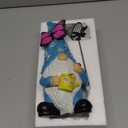 Foreby Garden Gnome Statues Outdoor Decor Solar Gnomes with Butterfly on LED Lighted Flowers, Resin Blue Gnomes Sculpture for Patio Yard Lawn Ornament Decoration