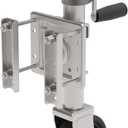 Upgraded Spoke Wheel Trailer Jack, 10" Vertical Movement, 1500 lbs, for RV, Boat, Trailer and More, Black, Silver