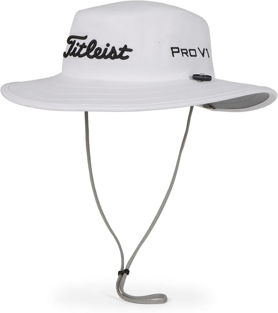 Titleist Men's Tour Aussie Golf Hat, White/Black (White, M)