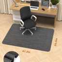 Blvornl Office Chair Mat for Hardwood Floor, 35.4"*47.2" Desk Computer Mat for Hard Wood, Large Anti-Slip Hard Floor Protector Rolling Chair Mat, PVC Desk Rug for Office Black