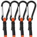 WORKPRO 24 Inch Bungee Cords with Hooks, 4 Pack Superior Rubber Heavy Duty Bungee Straps Strong Elastic Rope for Outdoor Tent, Luggage Rack, Camping, Cargo, RV, Bike, Transporting, Storage, Orange