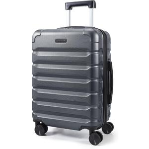 LIGHT FLIGHT Carry On Luggage 22x14x9 Airline Approved, Expandable Carry On Suitcases with Wheels, Lightweight Luggage, Durable Hard Shell 20 Inch Rolling Suit Case for Men Women Travel, Gray