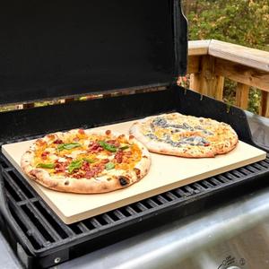 20 inch Baking Stone for Oven, with Silicone Mat and Dough Cutter - Large Pizza Stone for Grill - Rectangular Pizza Oven Stone - Bread Baking Stone - Thick Heavy Duty 20" x 13.5" x 0.6" Stone