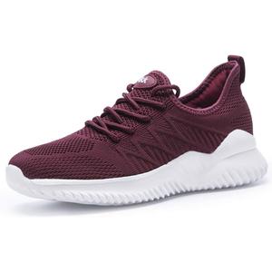 Womens Walking Tennis Shoes - Slip On Memory Foam Lightweight Casual Sneakers for Gym Travel Work (6.5, 1803winered)