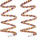 2Pcs 63'' Bird Rope Perches Birdcage Swing Toys 100% Cotton Natural Bird Perch Peck/Chewing with Bell Climbing Standing Bungee Parrot Toys for Small to Regular Size Parrot Cockatiel Birds
