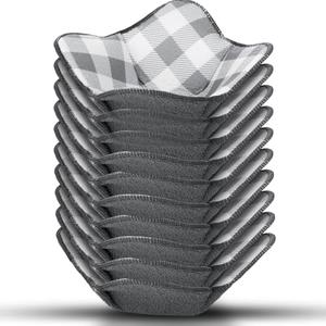 Geiserailie 10 Pcs Hot Bowl Holder Microwave Safe Bowl Cozy Multipurpose Heat Proof Plate Holder to Prevent Hand from Heat and Maintain Food Warm(Grey)