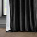 HPD Half Price Drapes Heritage Plush Velvet Curtains 96 Inches Long Room Darkening Curtains for Bedroom & Living Room 50W x 96L, (1 Panel), Black