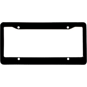 Solid Black Plastic License Plate Frame
