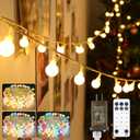 OMIKA 50FT Connectable Globe String Lights Outdoor Waterproof, 150 LED Fairy Lights with Remote Timer, Multicolor and Warm White Plug in Pastel String Lights for Indoor,Bedroom, Party, Classroom Decor