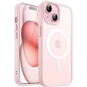JETech Matte Case for iPhone 15 Plus 6.7-Inch, Shockproof Military Grade Drop Protection, Frosted Translucent Back Phone Cover, Anti-Fingerprint (Pink)