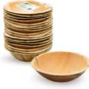 ECODECO Palm Leaf Serving Bowls - 25 pcs 8.5 Inch Large 40 Oz Natural Deep Plates - Disposable Like Bamboo Party Plates