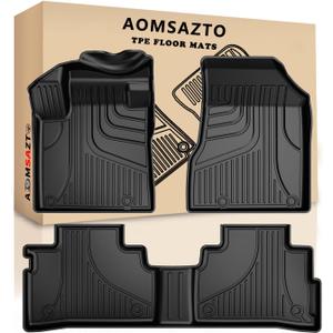 Automotive Floor Mats for Nissan Murano 2015 2016 2017 2018, Heavy Duty TPE All Weather Car Floor Mats, 1st & 2nd Row Full Set Rubber Floor Liners, Anti Skid Car Mats, Black (Not Fit 2017.5 Models)