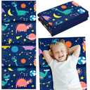 Shellwei Vinyl Nap Mat for Kids Preschool Daycare 52 x 20 x 1'' Kids Sleeping Folding Rest Mat for Toddler Boys Girls Baby Classroom Home Travel(Darling Dinosaurs)