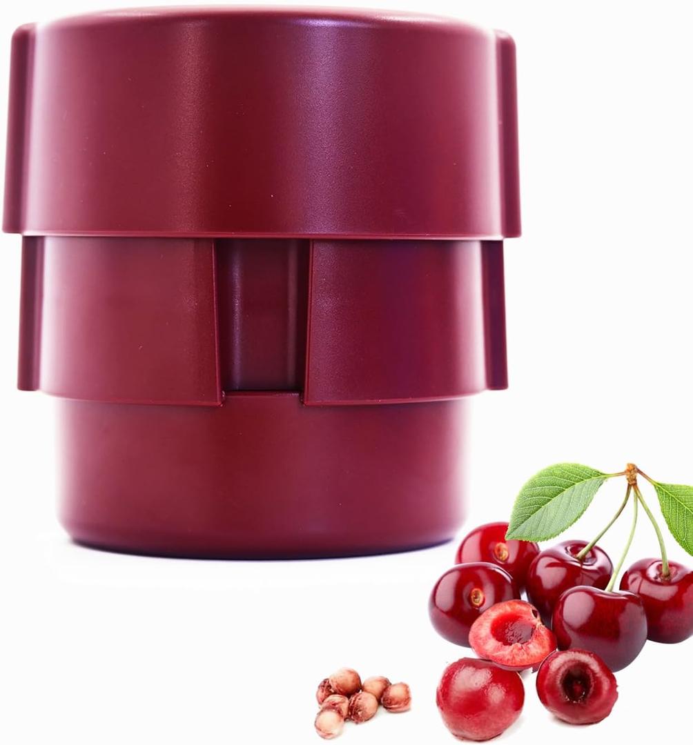Cherry Pitter Tool - Multiple Cherries at Once, Cherry Seed Remover with Pit Storage Case for Baking, Jam & Canning, Full Detachable Cherry Pit Remover, Dishwasher Safe