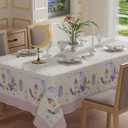 XCHI Moons Stars Lantern Flowers Ramadan Mubarak Tablecloth Rectangle Table Cloth Table Covers for Indoor Dining Home Party Decorations 52x70 Inch