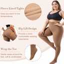 Justay 1 Pair Plus Size Fleece Lined Tights Women Winter Warm Thick Pantyhose Fake Translucent Thermal Leggings for Gifts, Size 3X-Large-4X-Large