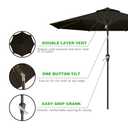 9 FT Patio Umbrella for Outdoor, Outdoor Umbrella with Push Button Tilt and Crank, Outdoor Patio Umbrellas with 8 Sturdy Ribs for Market, Garden, Deck, Backyard, Pool (Black) (9FT)