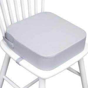 Eiury Toddler Booster Seat for Dining Table, Portable Kids Booster Seat with Safety Buckles Portable Increasing Booster Cushion with Non-Slip Bottom (Light Gray)