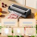 Vacuum Sealer for Food, Complete Starter Kit Includes 2 Rolls & 10 Bags, All-in-One Automatic Food Sealer machine with Built-in Cutter & Bag Storage, Powerful Motor for Dry/Moist/Canister Sealing