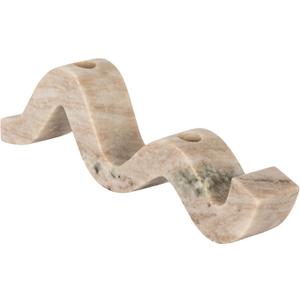 Bloomingville Marble Wave Double Taper Candle Holder, Beige