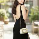 Acrylic Clutch Purse for Women Classic Round Evening Handbag Vintage Metal Handlebars Bag for Wedding Party Prom.