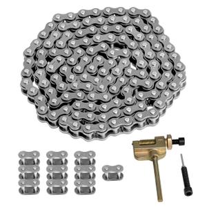 25 Roller Chain 132 Link with 10 Master Links and Chain Breaker, #25 Drive Chain Compatible with Razor MX500 MX650 SX500 Dirt Bike XRF500 MiniMoto, Fit for Motocross/Mini Bikes/Electric Dirt Bikes