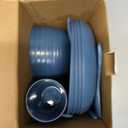 Wheat Straw Dinnerware Sets, Homienly 20pcs Unbreakable Microwave Dishwasher Safe Tableware Lightweight Bowls, Cups, Plates Set Reusable Dinner Plates Bowls set (Blue)
