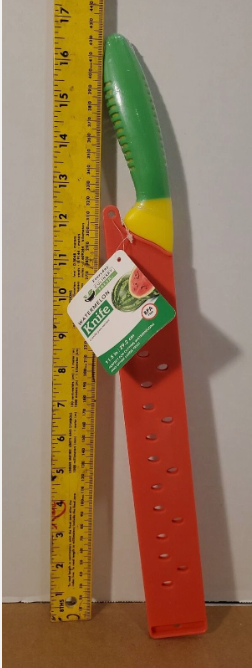Jacent Brite Concepts 11.5" Watermelon Knife & Blade Cover BPA Free Soft Grip