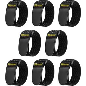 Trilancer Elastic Cinch Straps with Anti-Slip Strips, 12 "x 2"(8 Pack) Heavy Duty Multipurpose Hook and Loop Straps for Extension Cords, Cables, Ropes, Hoses, Bike, Pant Garters