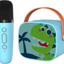 Mini Karaoke Machine for Kids, Portable Bluetooth Speaker with Wireless MicrophoneKids Music Player Toys for Girls and Boys,3,4, 5, 6, 7, 8+ Years Old, Teens Birthday (Green-Dinosaur)