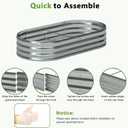 Foxlang 6x3x1ft(2 Pack) Galvanized Oval Raised Garden Bed,Outdoor Planter Box Metal Patio Kit Planting Bed for Vegetables Flowers Herb,Silver