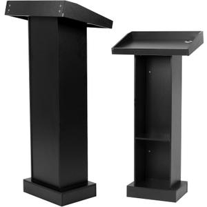 Wooden Black Pulpit for Lecture Wedding Speech Farmhouse Podium Stand for Lectern Presentation Church Classroom