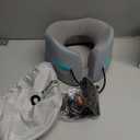 Airplane Sleeping Travel Pillow: 360 Chin & Neck Support with Flat Back for Side Sleepers on Long-haul Flights - Dual-Density Memory Foam (8lb Non-Collapsing) to Prevent Head Bobbing